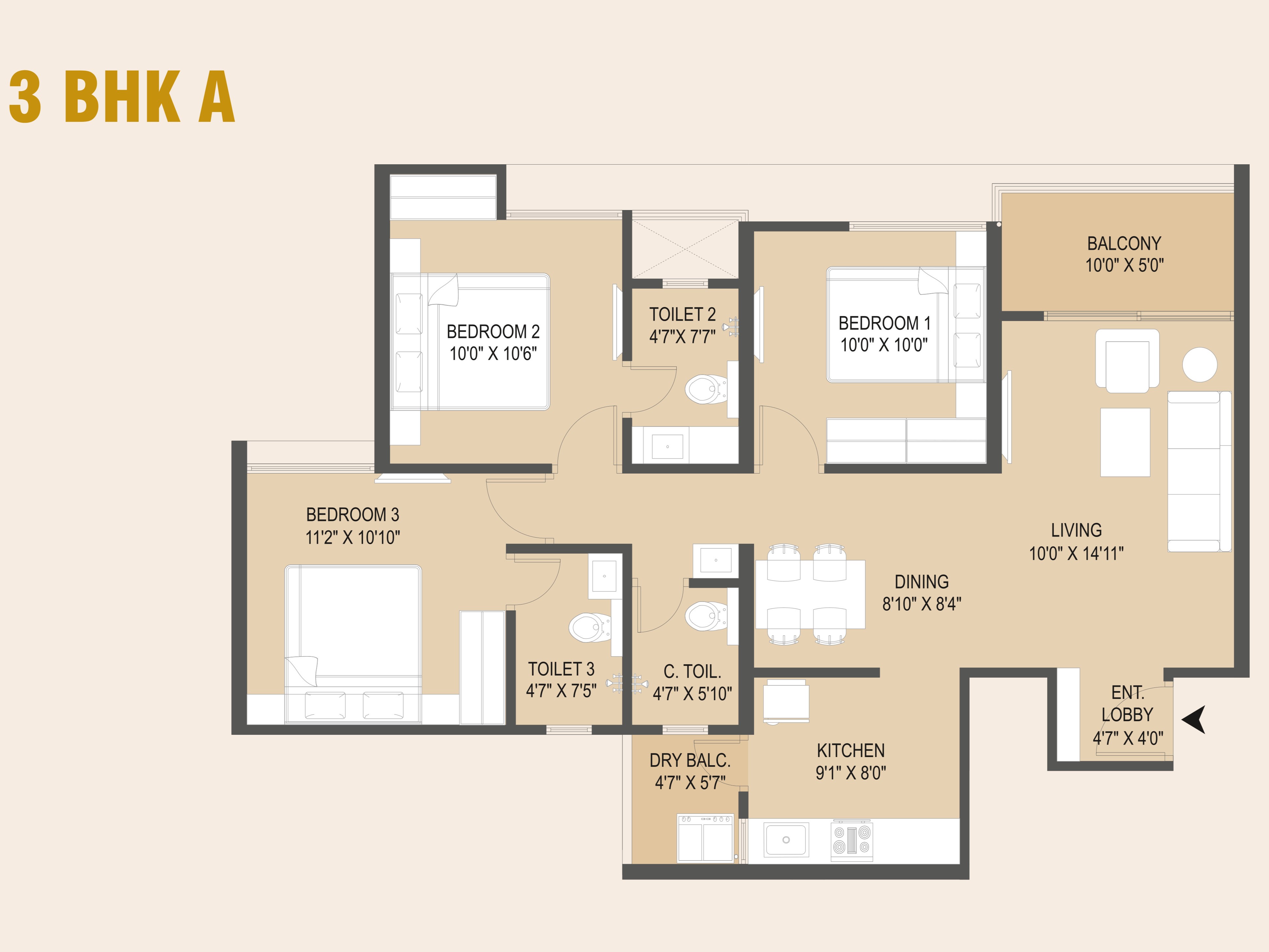 3 BHK Plan